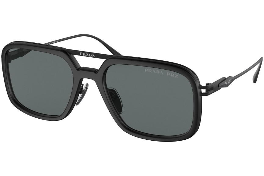 Sončna očala Prada PR57ZS 1BO5Z1 Polarized Kvadratna Črna