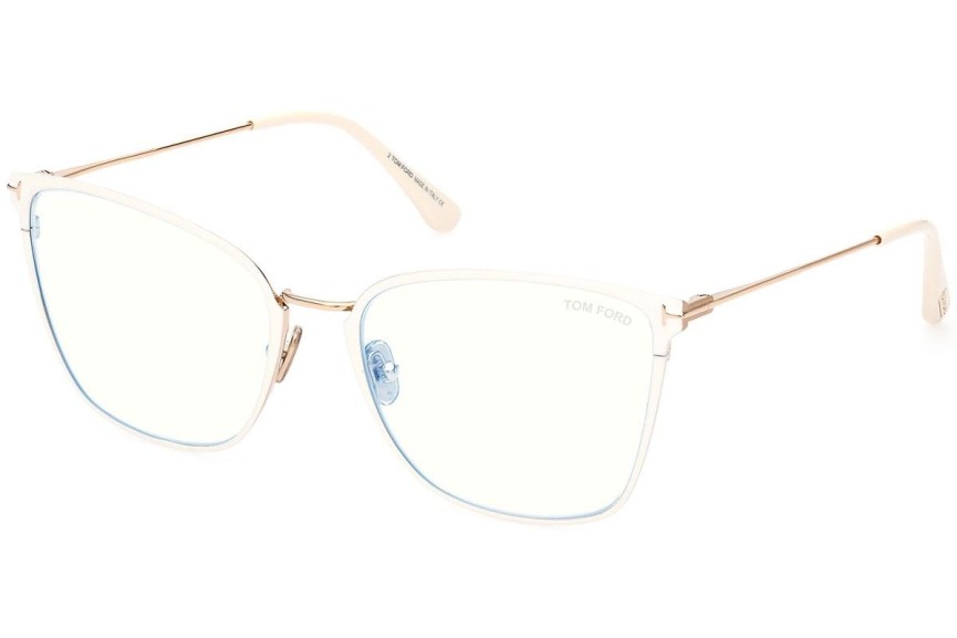 Očala Tom Ford FT5839-B 025 Cat Eye Bela