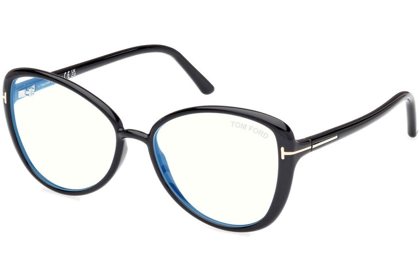 Očala Tom Ford FT5907-B 001 Cat Eye Črna