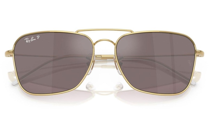 Sončna očala Ray-Ban Caravan Reverse RBR0102S 001/LB Polarized Pravokotna Zlata