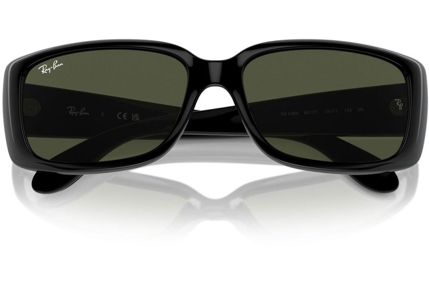 Sončna očala Ray-Ban RB4389 601/31 Pravokotna Črna