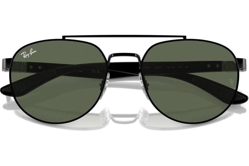 Sončna očala Ray-Ban RB3736 002/71 Pravokotna Črna