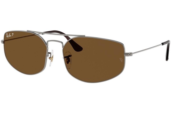 Sončna očala Ray-Ban RB3845 004/57 Polarized Pravokotna Siva