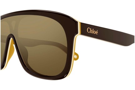 Sončna očala Chloe CH0212S 001 Enojna leča | Shield Rjava