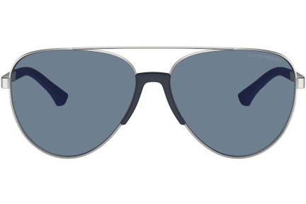 Sončna očala Emporio Armani EA2059 30452V Polarized Pilotska Srebrna