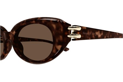 Sončna očala Alexander McQueen AM0469S 002 Ovalna Havana