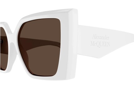 Sončna očala Alexander McQueen AM0467S 004 Kvadratna Bela